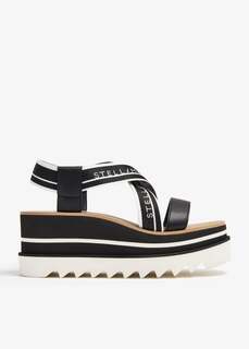 Сандалии Stella Mccartney Sneak-Elyse Striped Platform, черный