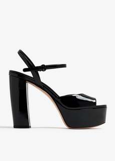 Сандалии Miu Miu Patent Leather Platform, черный