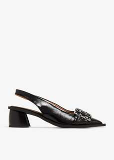 Туфли Ganni Buckle Slingback, черный