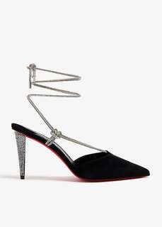 Туфли Christian Louboutin Astrid Lace Strassita 85, черный