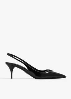 Туфли Prada Brushed Leather Slingback, черный