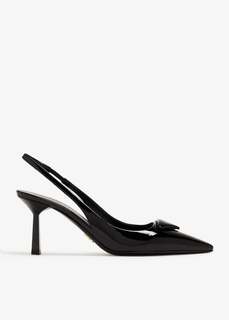 Туфли Prada Patent Leather Slingback, черный