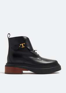 Ботинки Tod&apos;S Leather Ankle, черный Tod’S