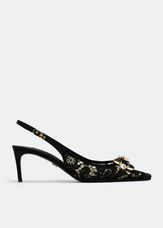 Туфли Dolce&amp;Gabbana Lace Slingback, черный