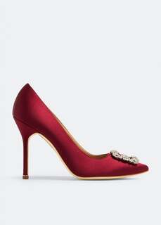 Туфли Manolo Blahnik Hangisi Satin, бордовый