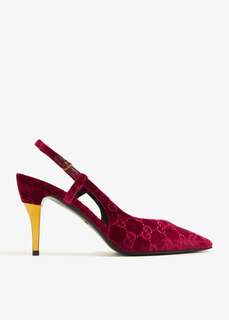 Туфли Gucci Priscilla Slingback, бордовый