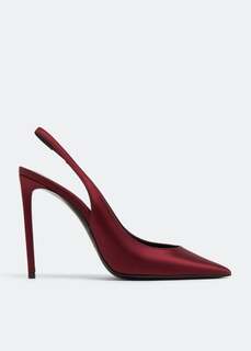 Туфли Saint Laurent Zoe Slingback, бордовый