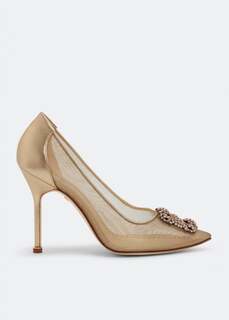 Туфли Manolo Blahnik Hangisi Mesh, золотой