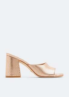 Мюли Stuart Weitzman Tia 85 Flareblock, золотой