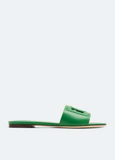 Сандалии Dolce&amp;Gabbana DG Logo Flat, зеленый