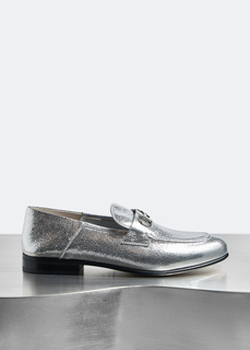 Лоферы Ferragamo X Level Shoes Gancini, серебряный