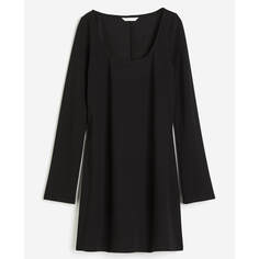 Платье H&amp;M Square-neck Jersey, черный H&M
