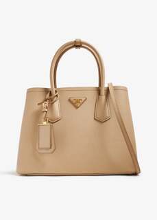 Сумка Prada Double Saffiano Leather Small, бежевый