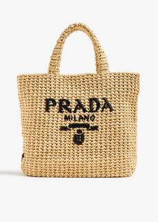 Сумка-тоут Prada Small Crochet, бежевый