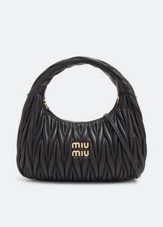 Сумка Miu Miu Wander Matelassé Hobo, черный