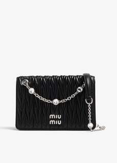 Сумка Miu Miu Matelassé Nappa Leather Mini-Bag, черный