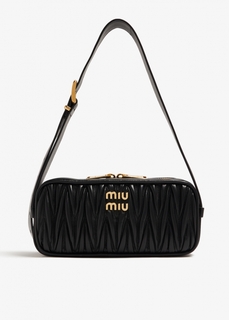 Сумка через плечо Miu Miu Matelassé Nappa Leather, черный