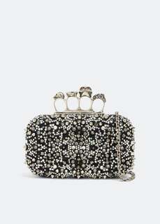 Клатч Alexander Mcqueen Skull Four Ring, черный