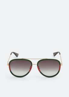 Солнцезащитные очки Gucci Aviator Metal, черный