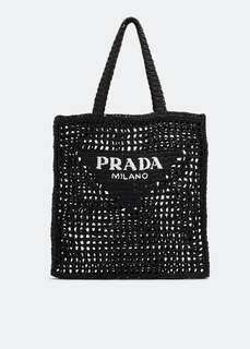 Сумка-тоут Prada Raffia, черный