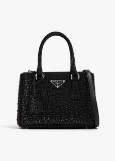 Сумка Prada Galleria Crystal Satin Mini-Bag, черный