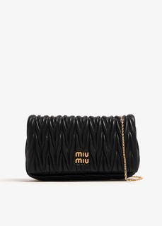 Сумка Miu Miu Matelassé Leather Mini, черный