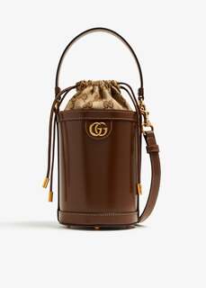 Сумка Gucci Ophidia Mini Bucket, коричневый