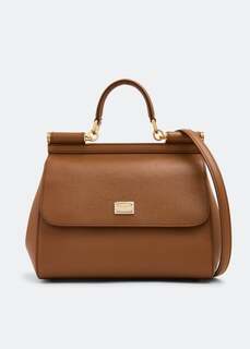 Сумка Dolce&amp;Gabbana Sicily Dauphine Medium Handbag, коричневый