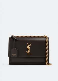 Сумка Saint Laurent Sunset Medium Chain, коричневый