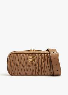 Сумка через плечо Miu Miu Matelassé Nappa Leather, коричневый