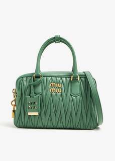 Сумка Miu Miu Matelassé Nappa Leather Top-Handle, зеленый