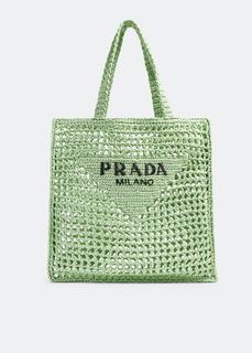 Сумка-тоут Prada Raffia, зеленый