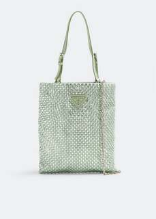 Сумка Prada Crystal Satin Handbag, зеленый