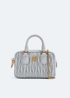 Сумка Miu Miu Matelassé Top Handle Mini, серый