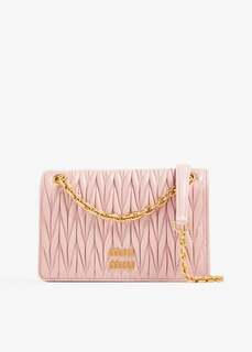 Сумка Miu Miu Matelassé Nappa Leather Mini-Bag, розовый