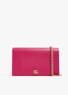 Сумка Gucci GG Marmont Leather Mini Chain, розовый