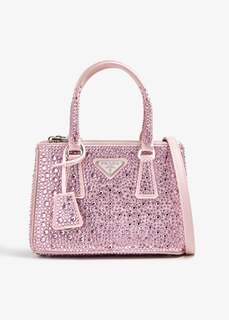 Сумка Prada Galleria Crystal Satin Mini-Bag, розовый