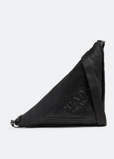 Сумка Prada Triangle Large Leather, черный