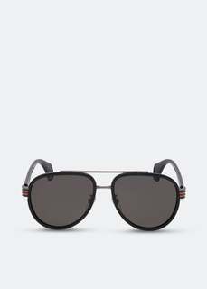 Солнцезащитные очки Gucci Aviator, черный