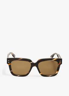 Солнцезащитные очки Gucci Rectangular Frame, коричневый