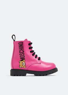 Ботинки Moschino Teddy Logo Ankle, розовый