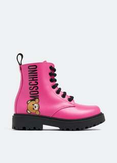 Ботинки Moschino Teddy Logo Ankle, розовый