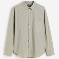 Рубашка H&amp;M Regular Fit, серовато-зеленый H&M