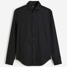 Рубашка H&amp;M Slim Fit Premium Cotton, черный H&M