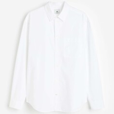Рубашка H&amp;M Loose Fit Poplin, белый H&M