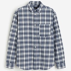 Рубашка H&amp;M Plaid Loose Fit Flannel, синий/мультиколор H&M
