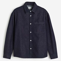 Куртка-рубашка H&amp;M Regular Fit Denim, темно-синий H&M