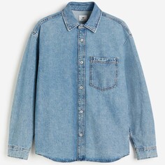 Куртка-рубашка H&amp;M Regular Fit Denim, голубой H&M