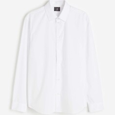 Рубашка H&amp;M Regular Fit Poplin, белый H&M