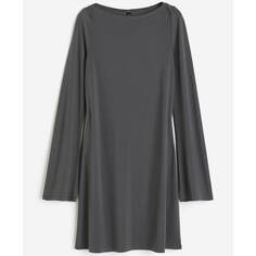 Платье H&amp;M Jersey With A Boat Neckline, темно-серый H&M